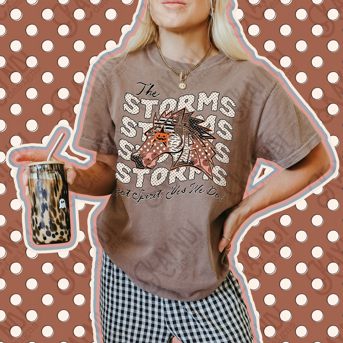 Patchwork Pumpkin Spirit Storms Top