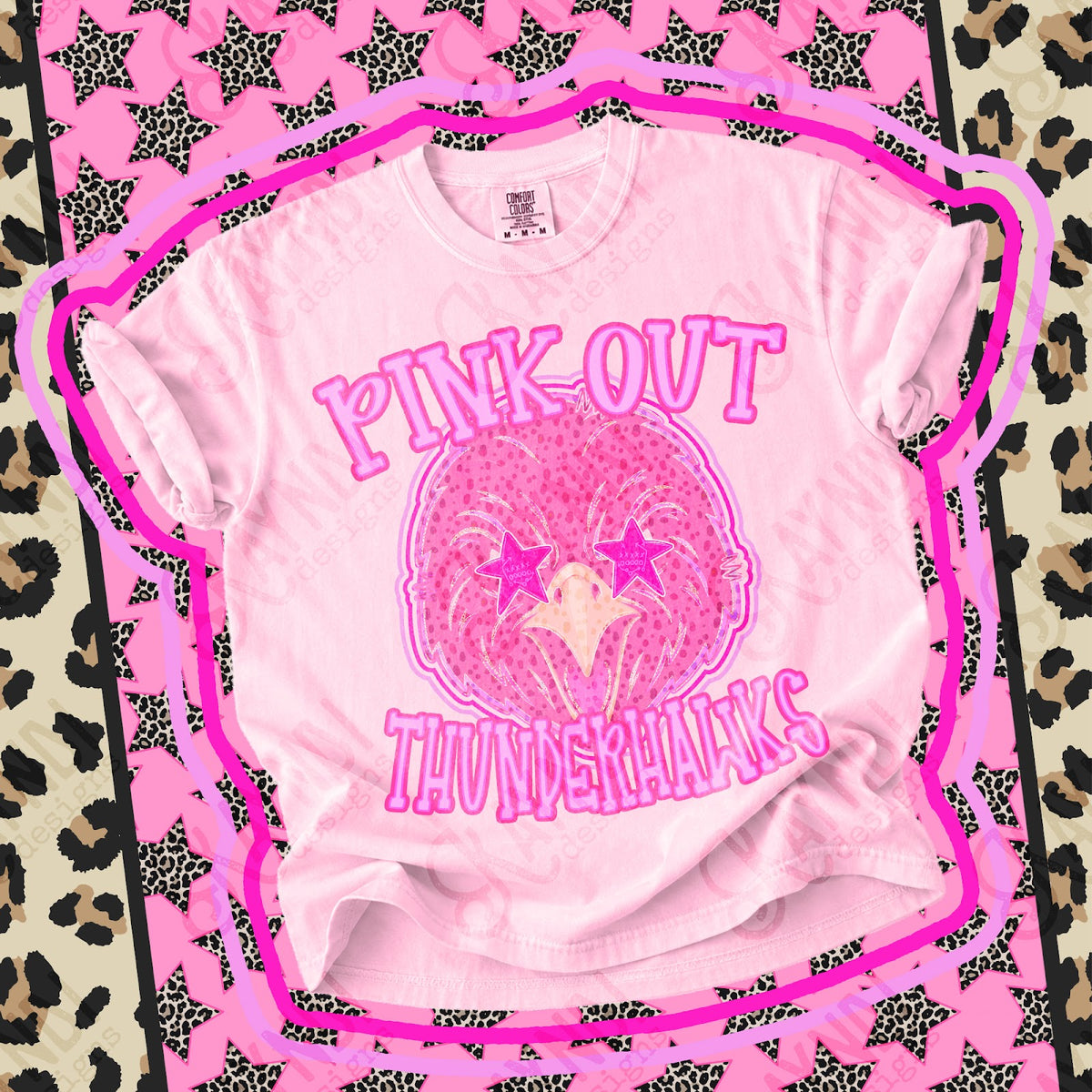Pink Out Thunderhawks Top design mockup