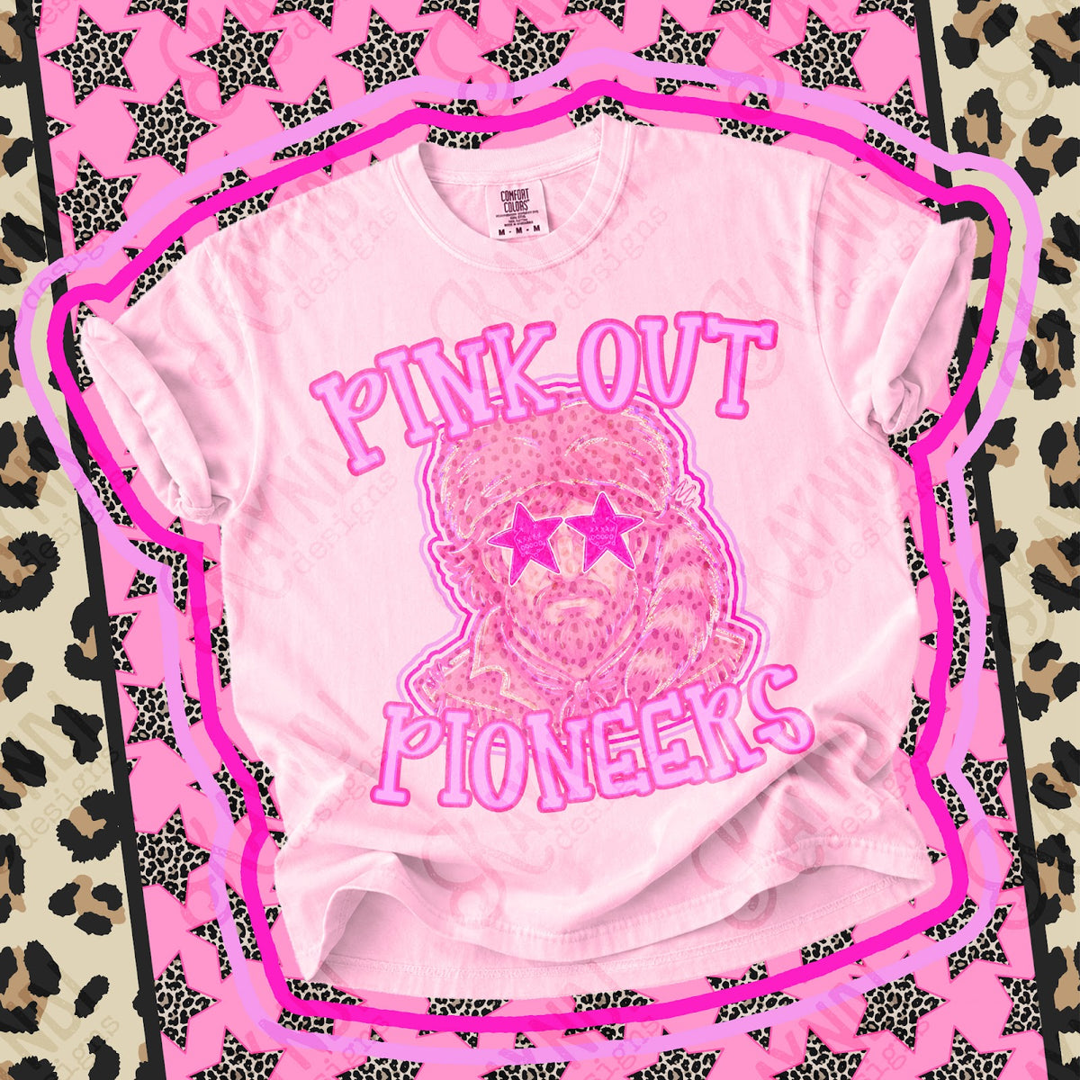 Pink Out Pioneers Top design mockup