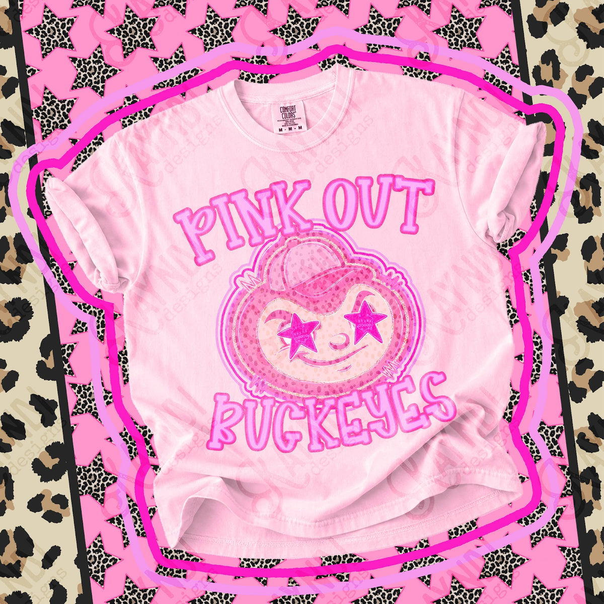 Pink Out Buckeyes Top design mockup