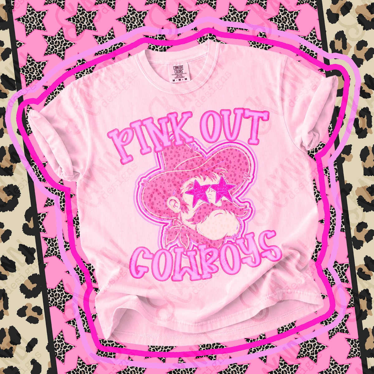 Pink Out Cowboys 4 Top design mockup