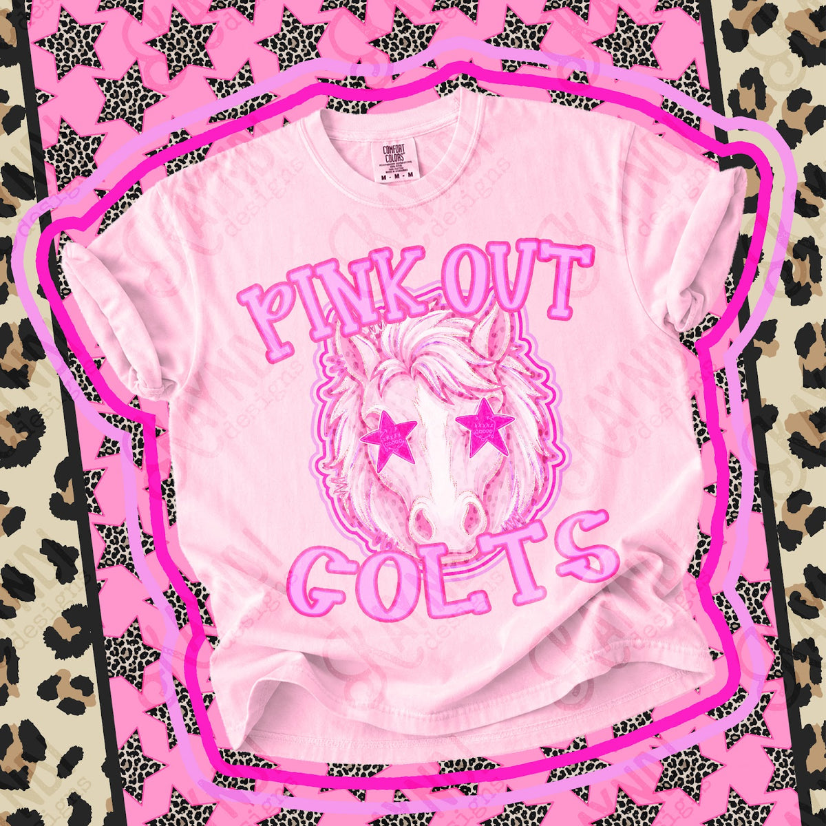 Pink Out Colts 3 Top design mockup