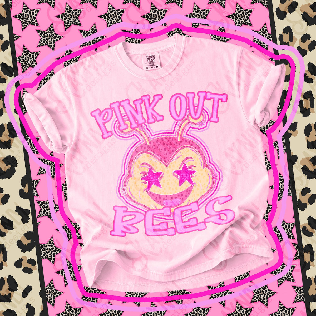 Pink Out Bees Top design mockup