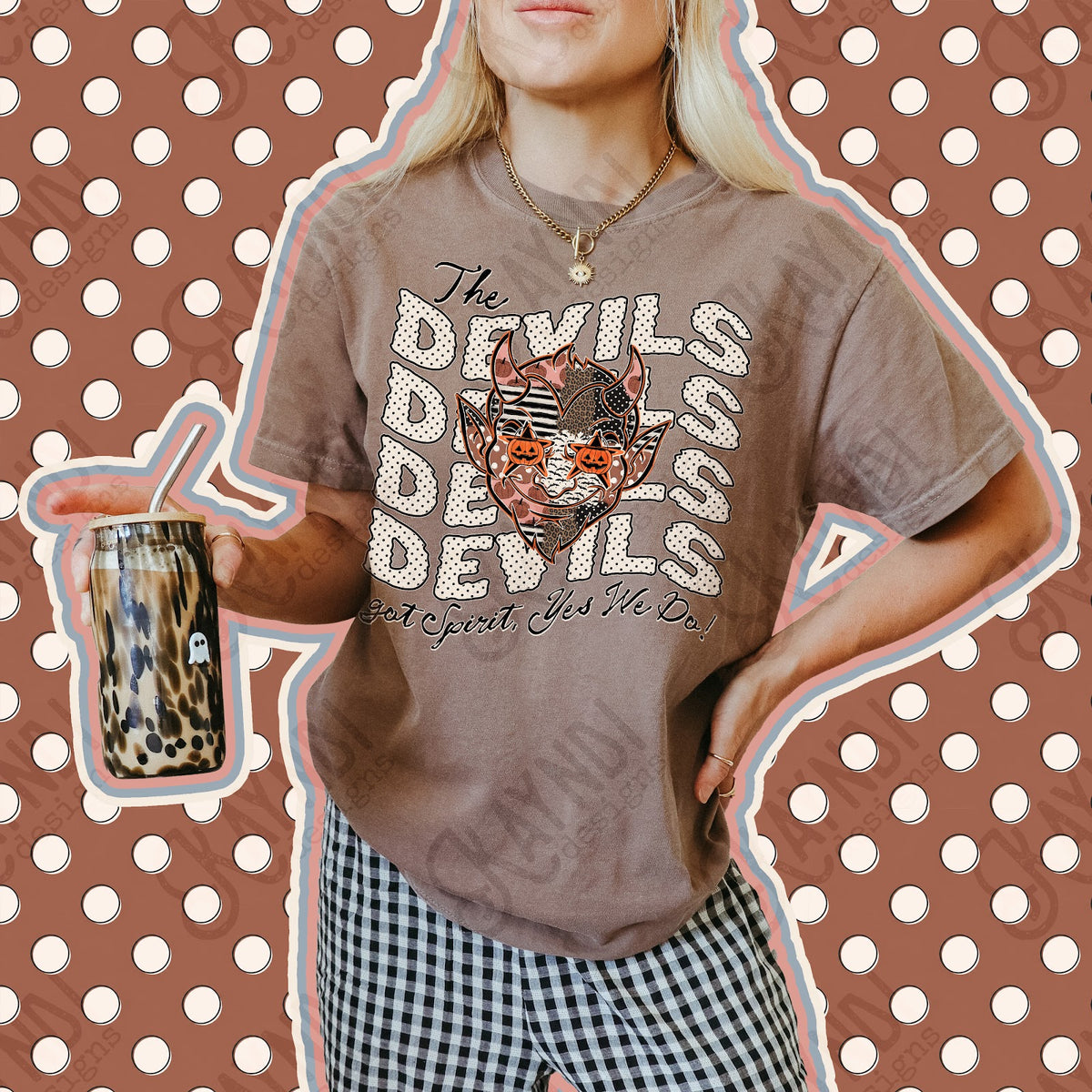 Patchwork Pumpkin Spirit Devils Top