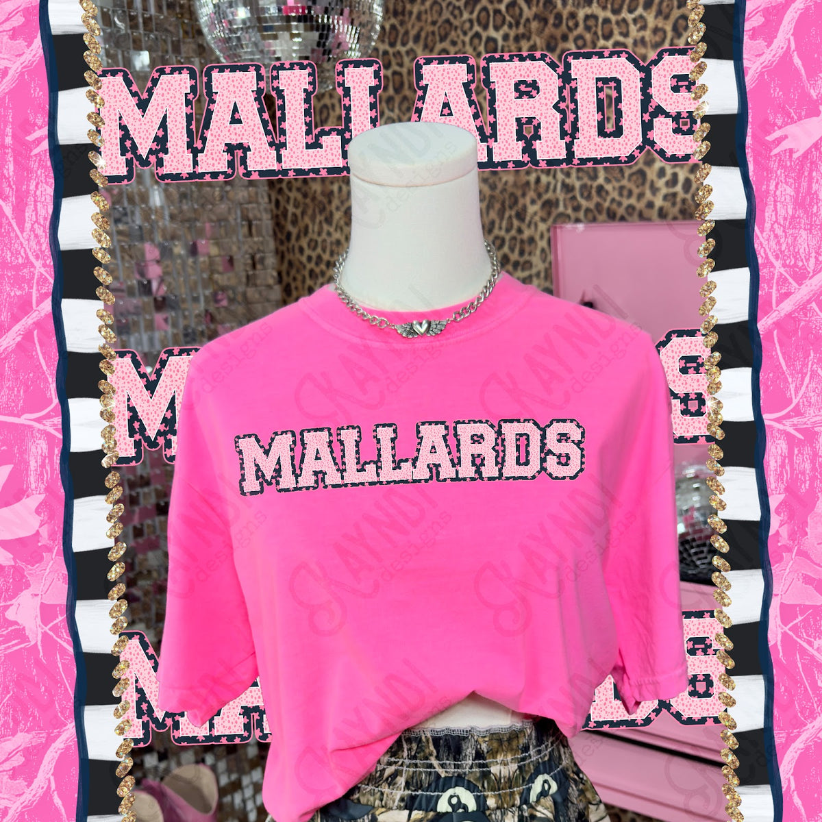 Varsity Stars Mallards TropCowg CC Neon Pink Top