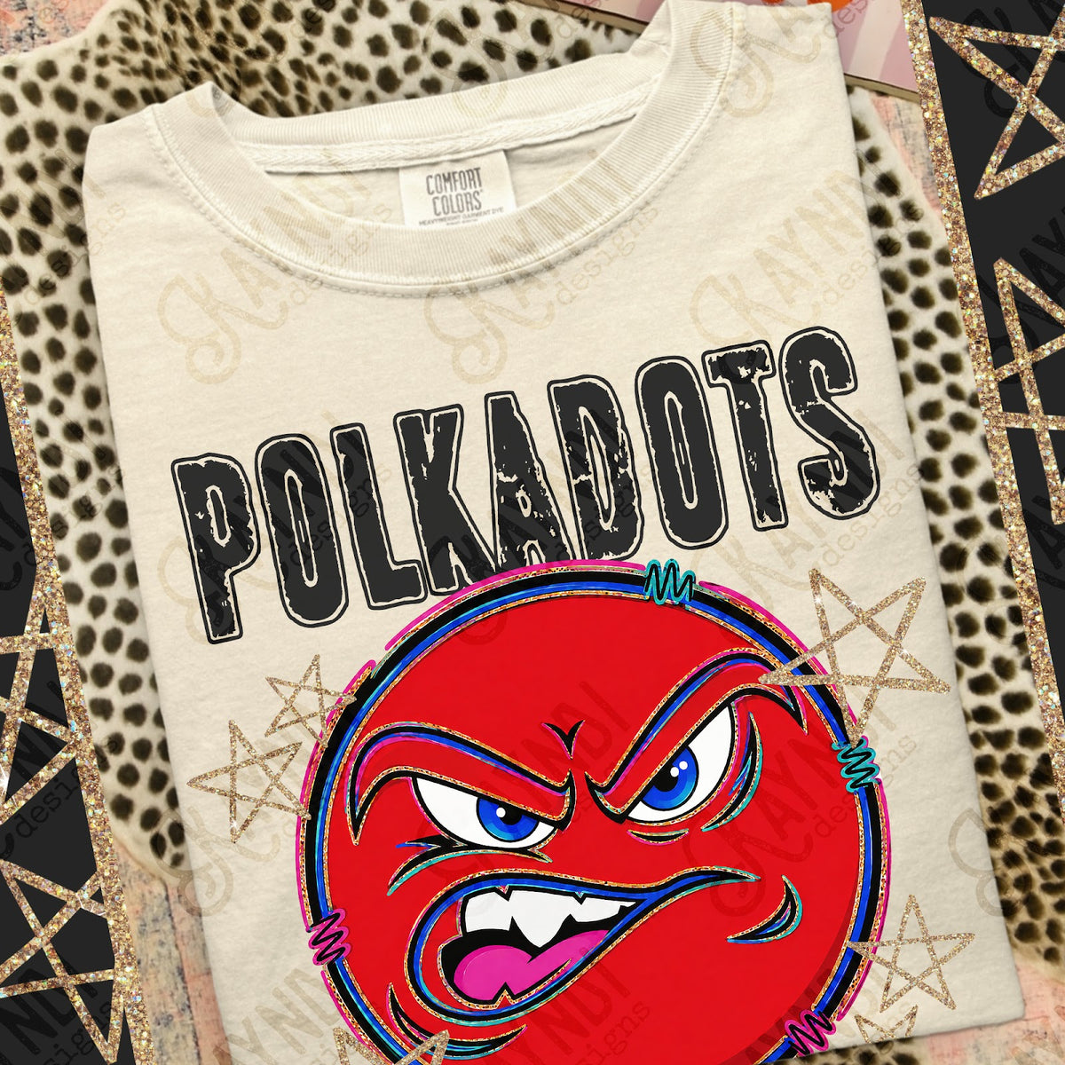 Grunge Varsity Polka Dots Top