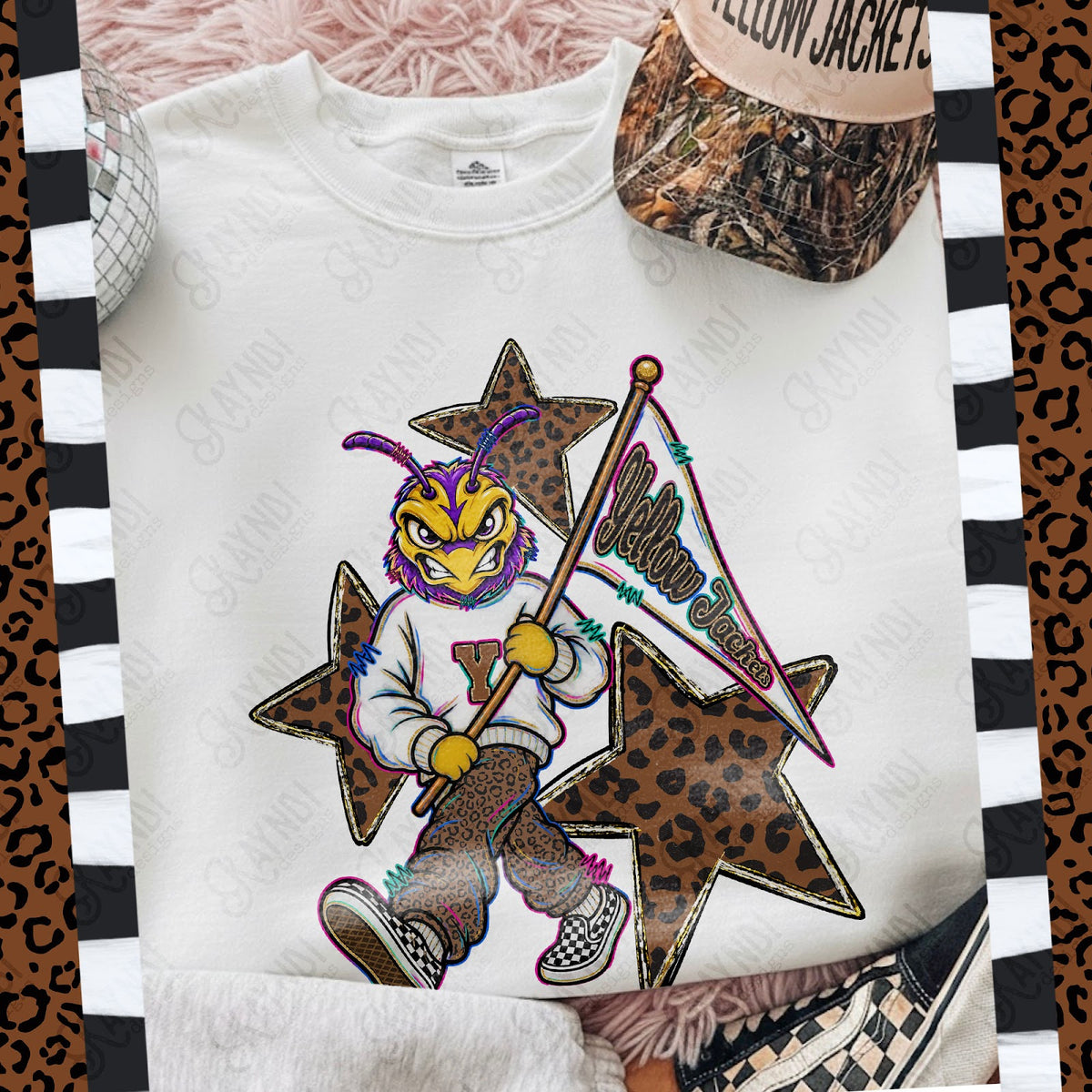 Leopard Sweats Yellow Jackets 3 Top