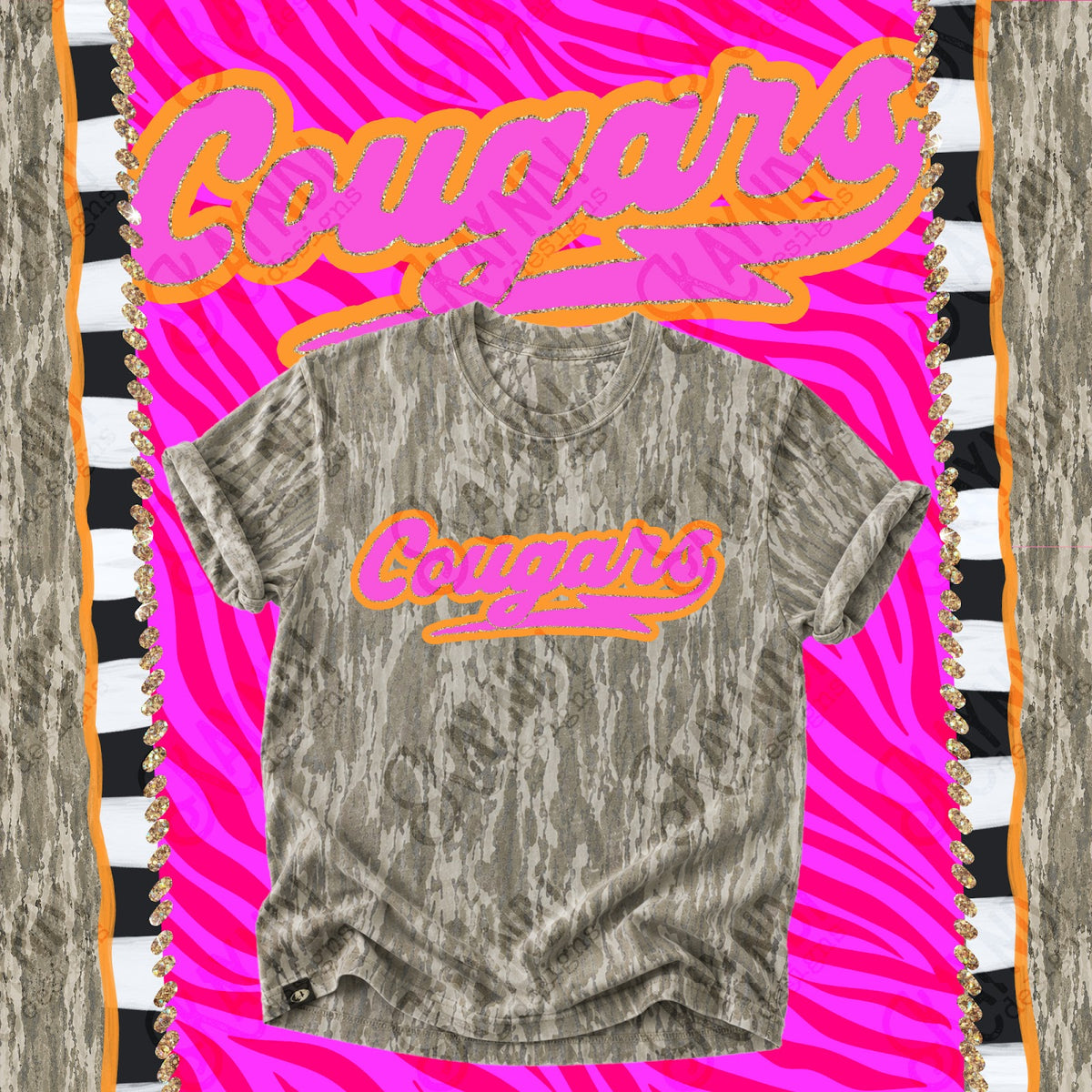 Prism Script Cougars Top