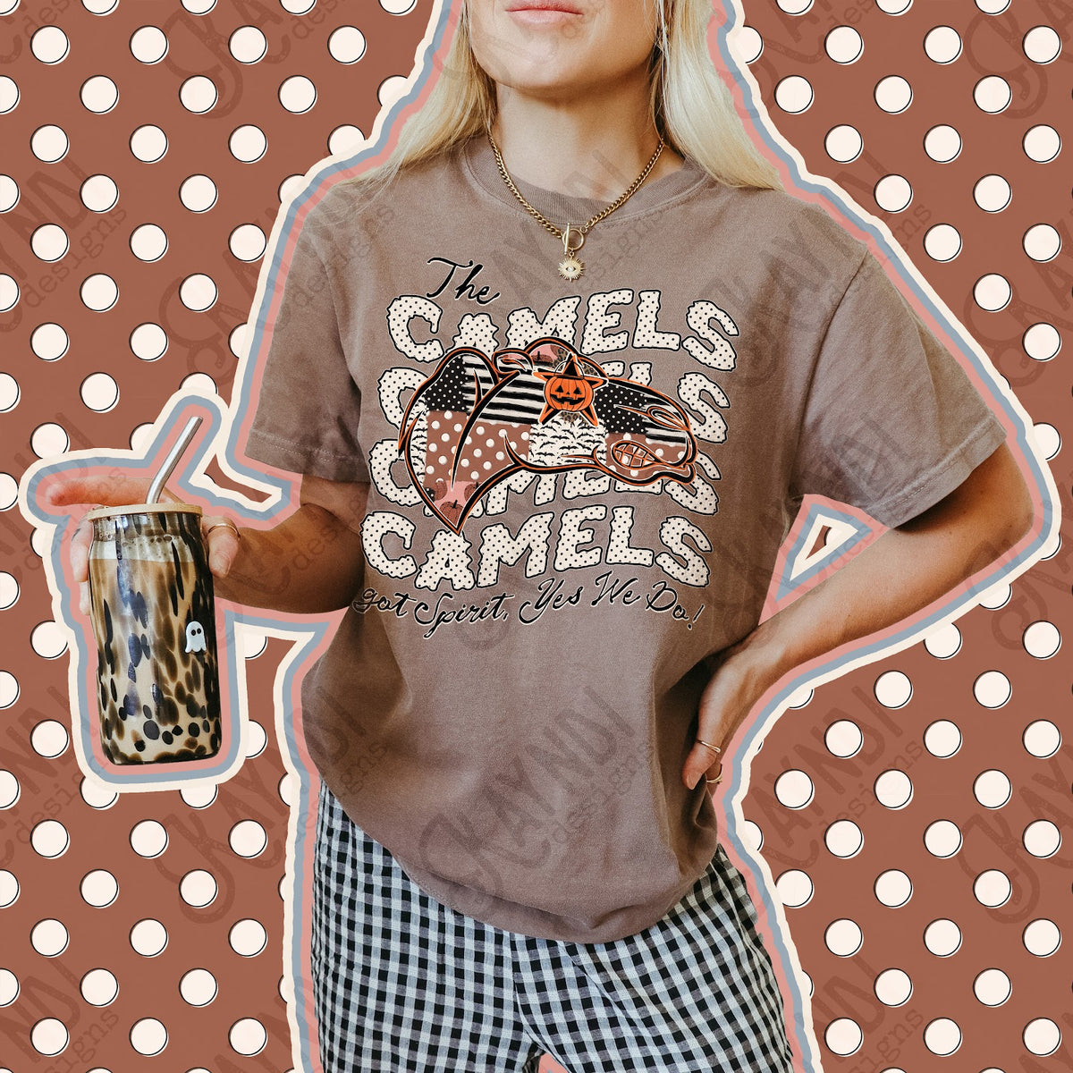 Patchwork Pumpkin Spirit Camels Top
