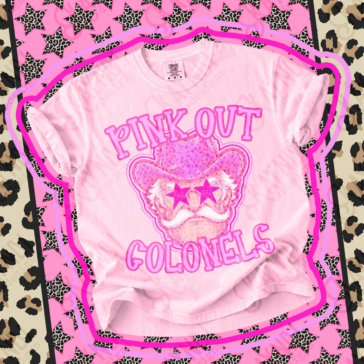 Pink Out Colonels 2 Top design mockup