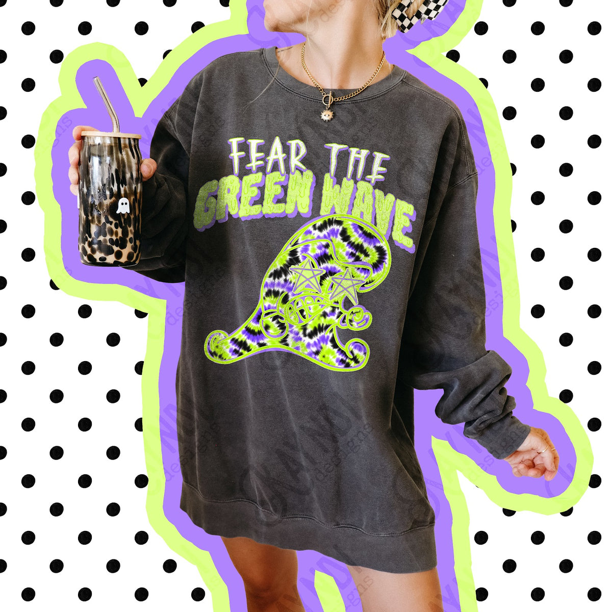 Fear the Green Wave Top apparel mockup