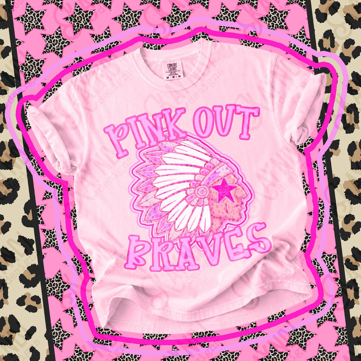 Pink Out Braves 3 Top design mockup
