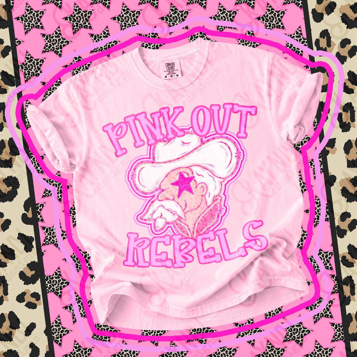 Pink Out Rebels 5 Top design mockup