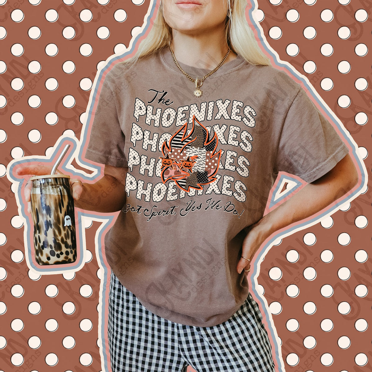 Patchwork Pumpkin Spirit Phoenixes Top