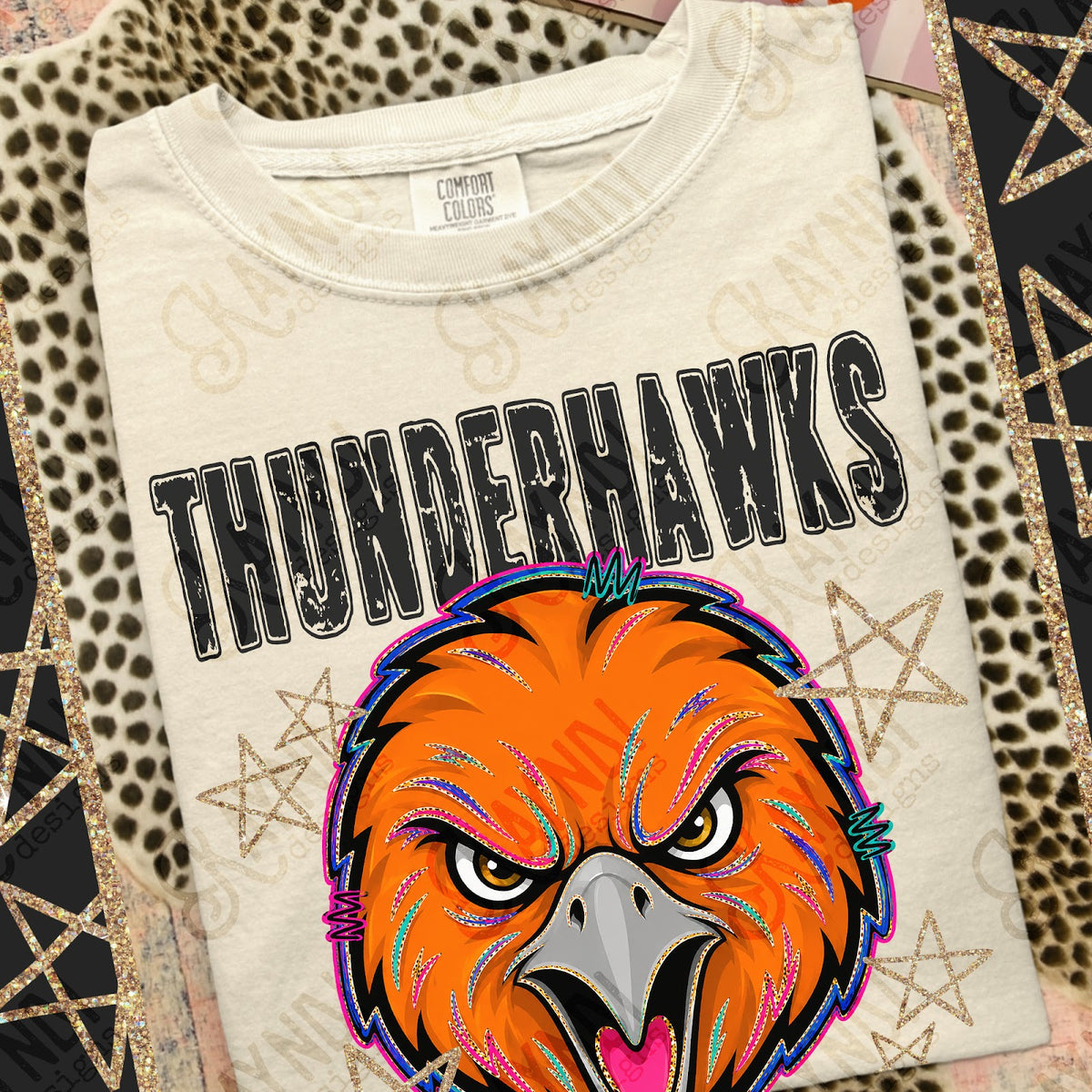 Grunge Varsity Thunderhawks 3 Top