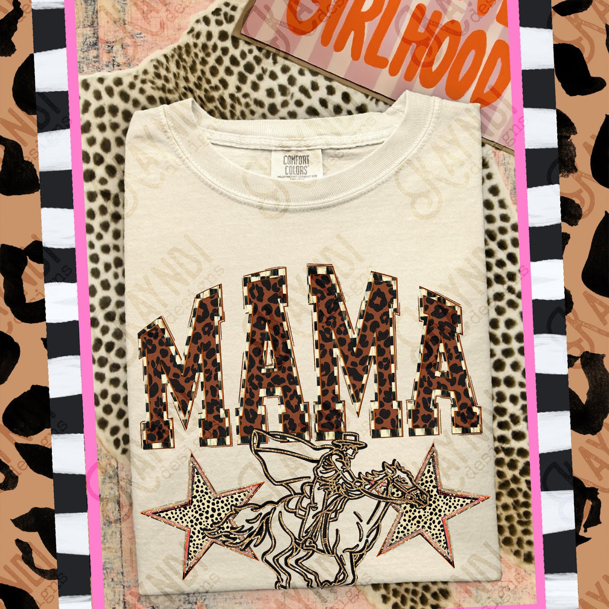 MAMA Raiders Top design mockup