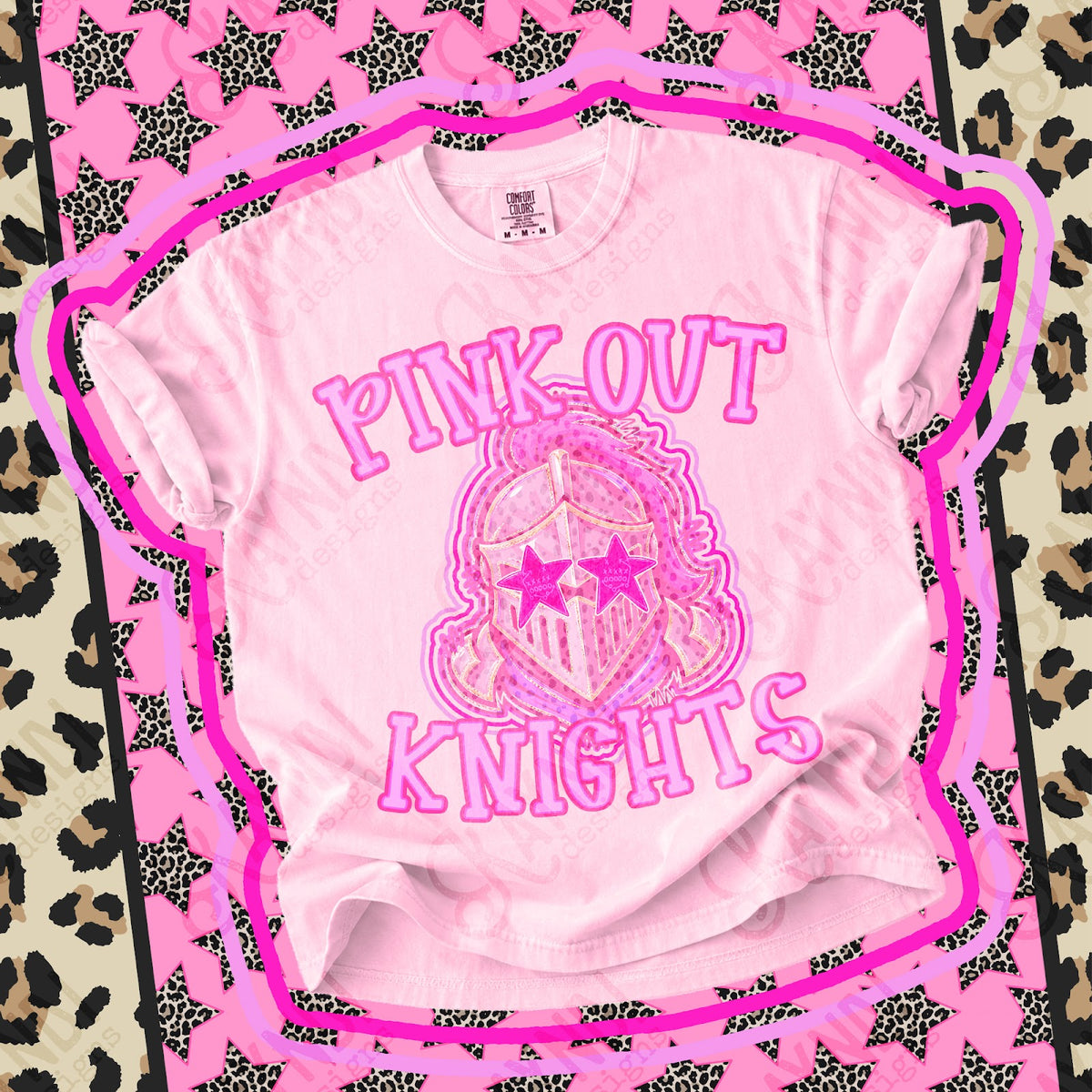 Pink Out Knights Top design mockup
