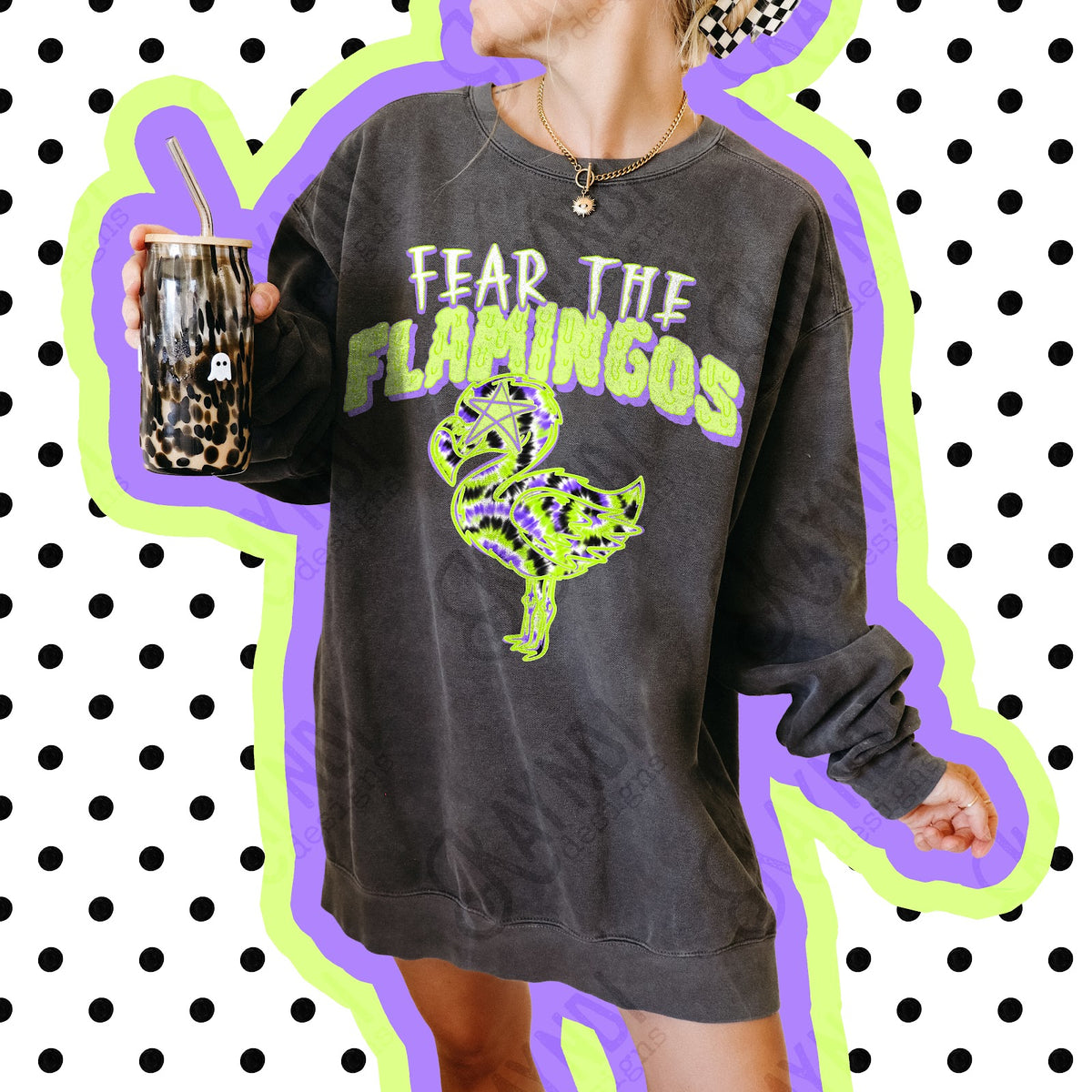 Fear the Flamingos 2 Top apparel mockup