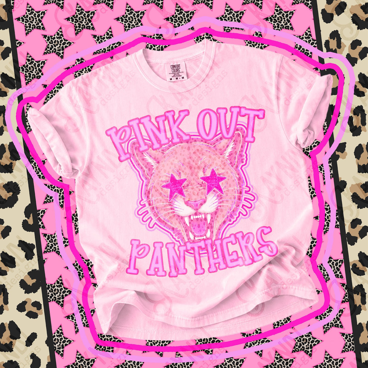 Pink Out Panthers 2 Top design mockup
