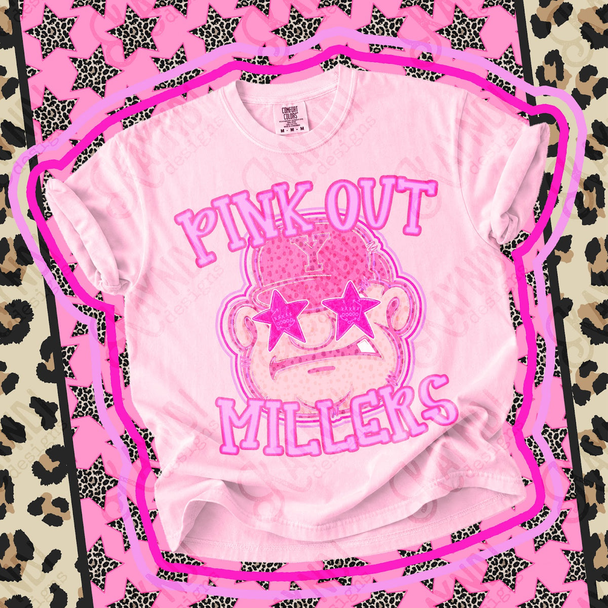 Pink Out Millers Top design mockup