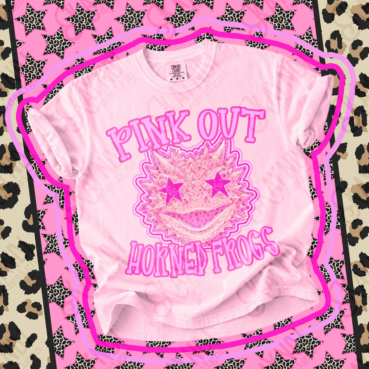 Pink Out Horned Frogs Top design mockup