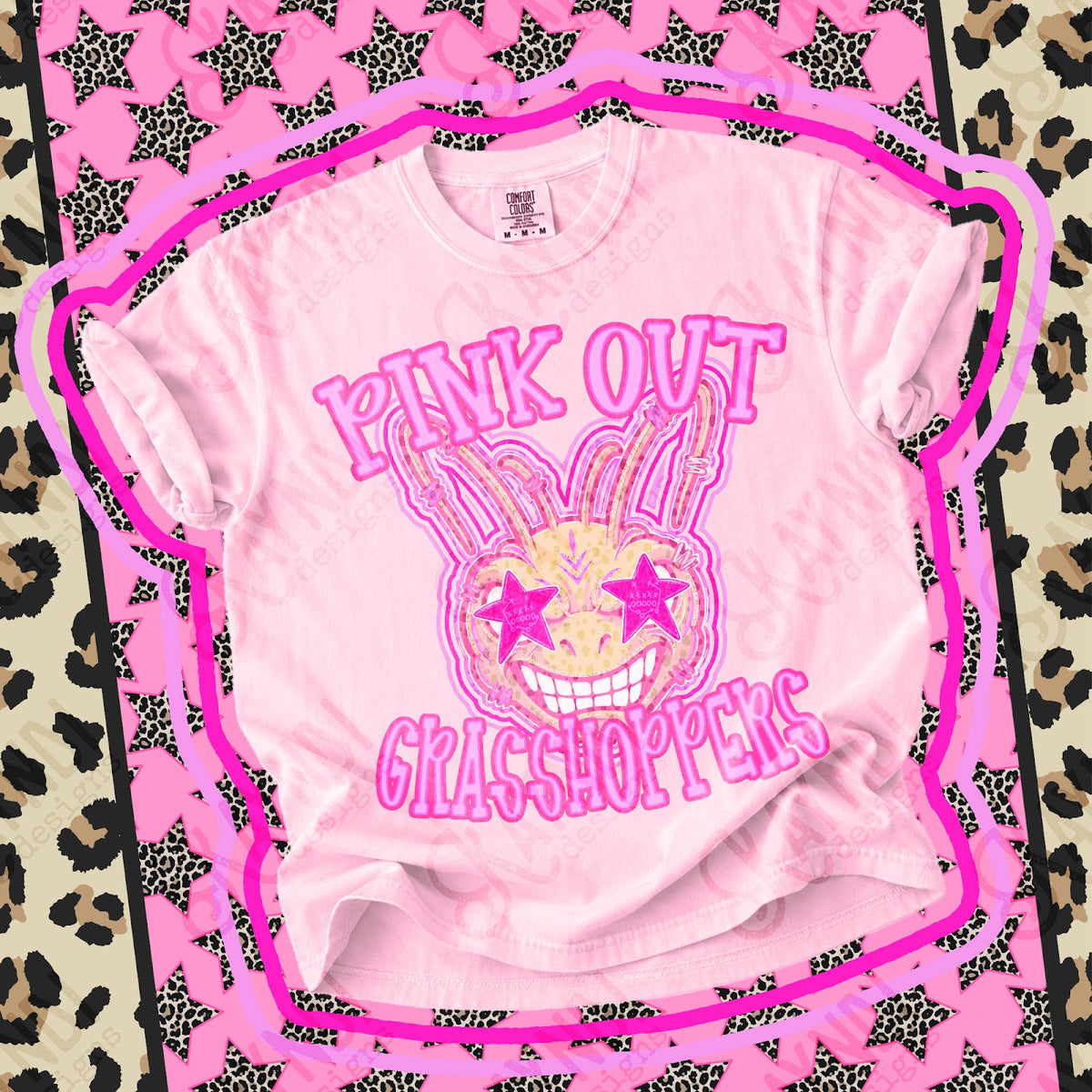 Pink Out Grasshoppers Top design mockup