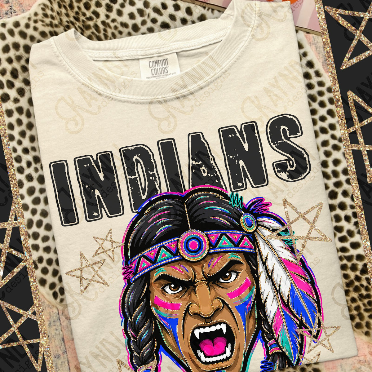 Grunge Varsity Indians 3 Top