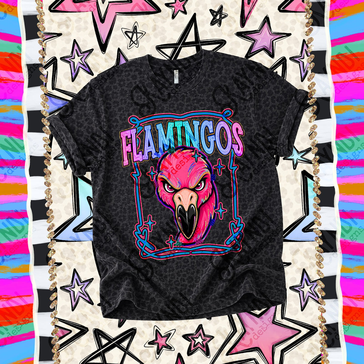 Retro Pop Flamingos Top