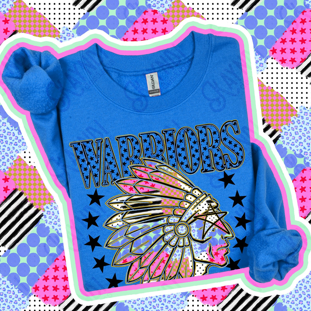 Patchwork Varisty Stars Warriors Top