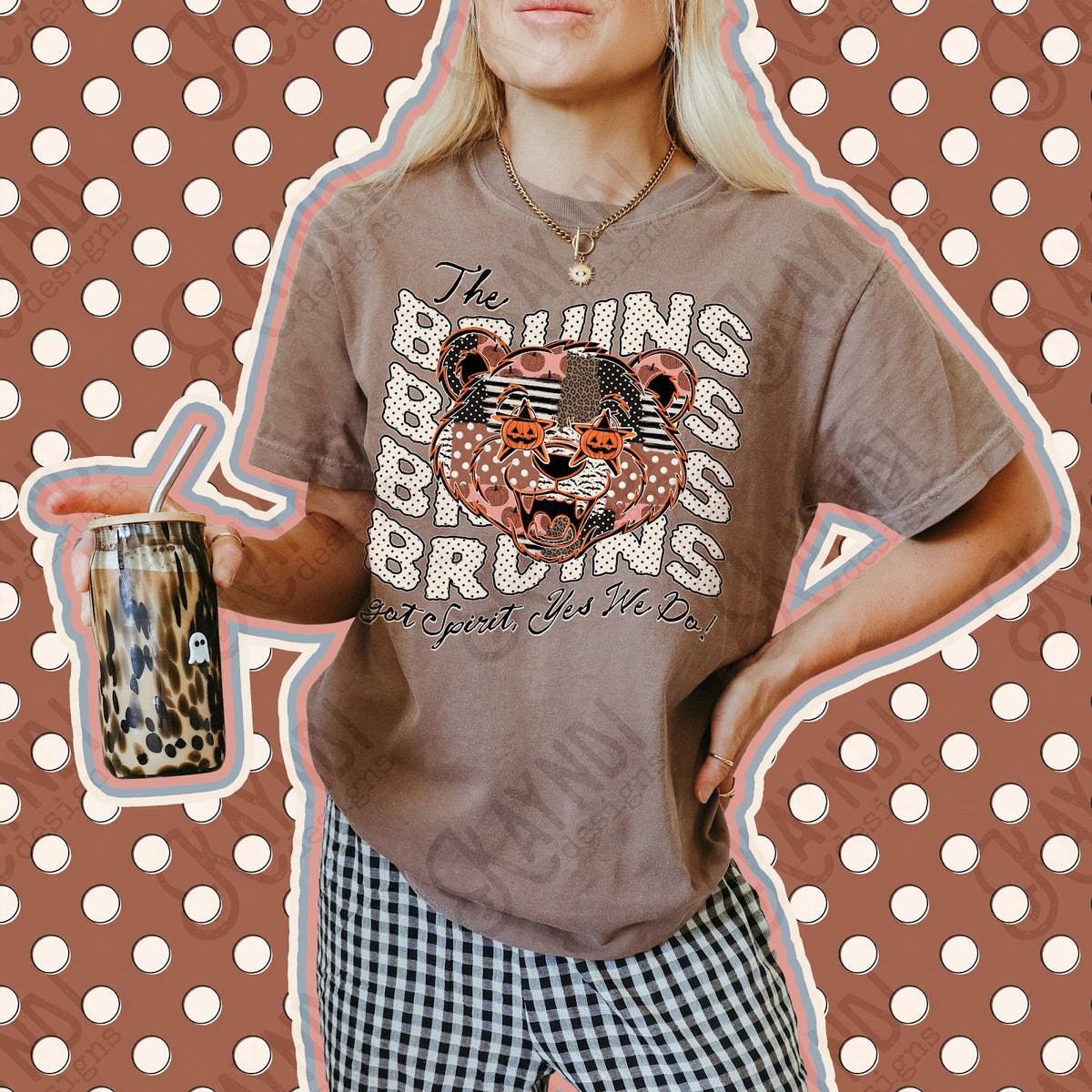 Patchwork Pumpkin Spirit Bruins Top