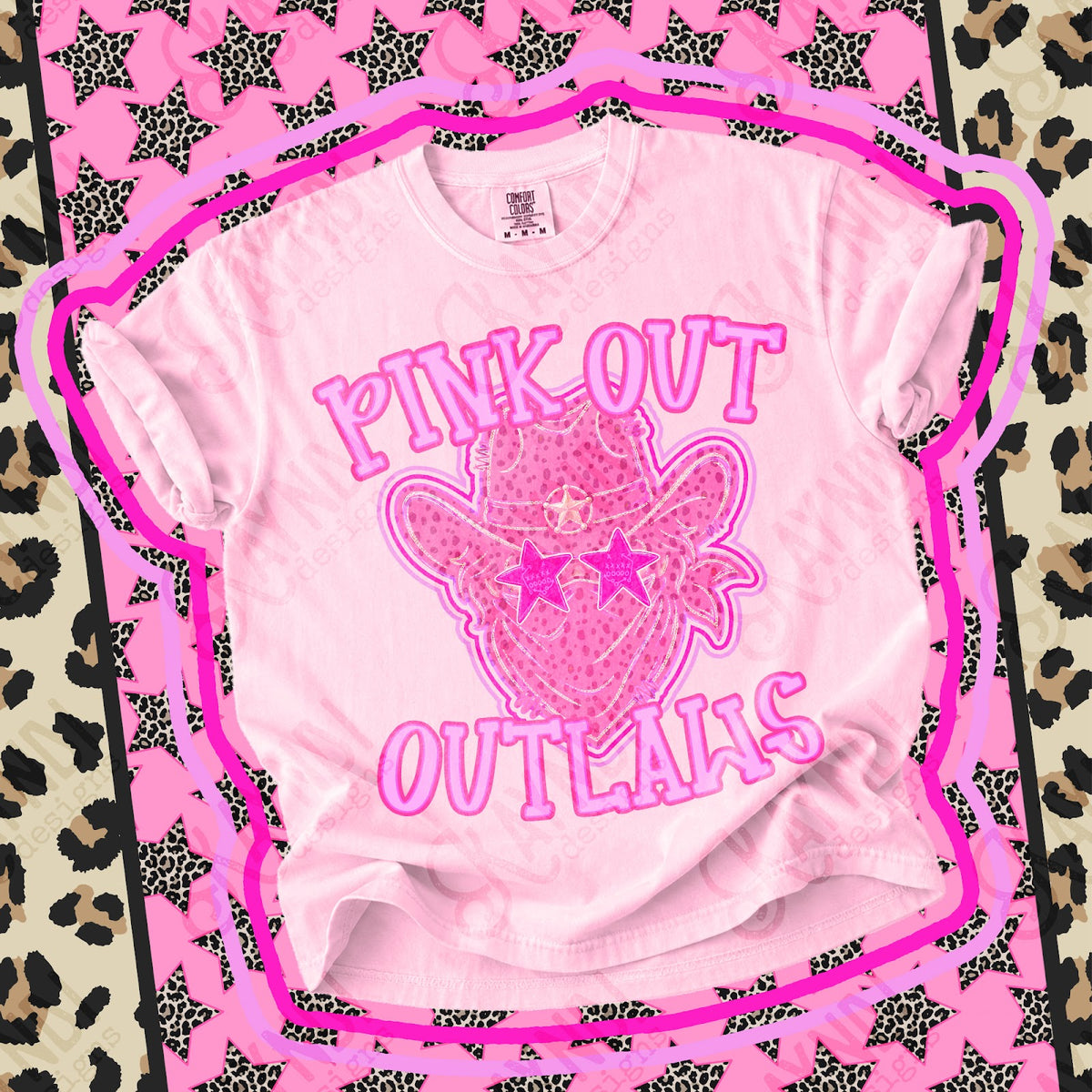 Pink Out Outlaws 2 Top design mockup