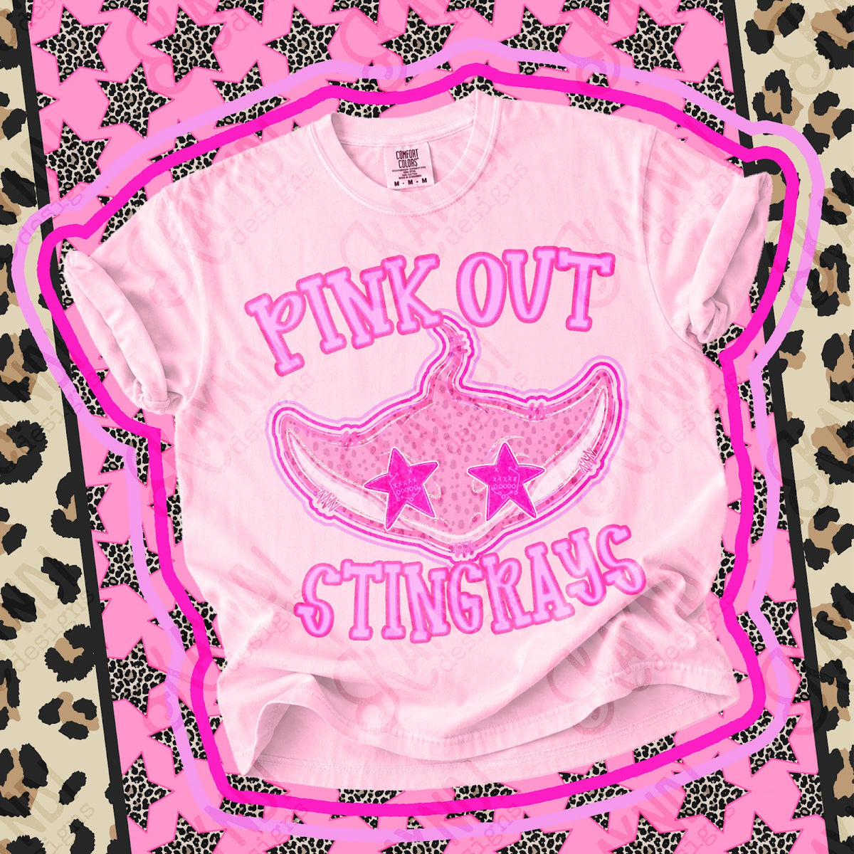 Pink Out Stingrays Top design mockup
