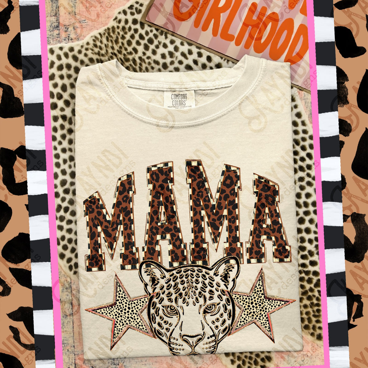 MAMA Leopards Top design mockup