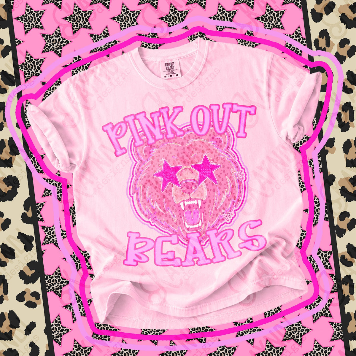 Pink Out Bears Top design mockup