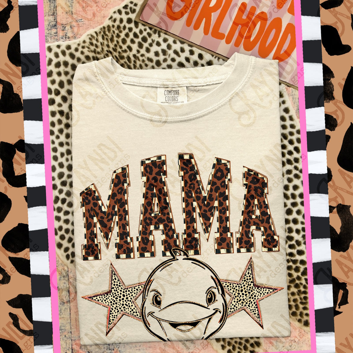 MAMA Whales Top design mockup