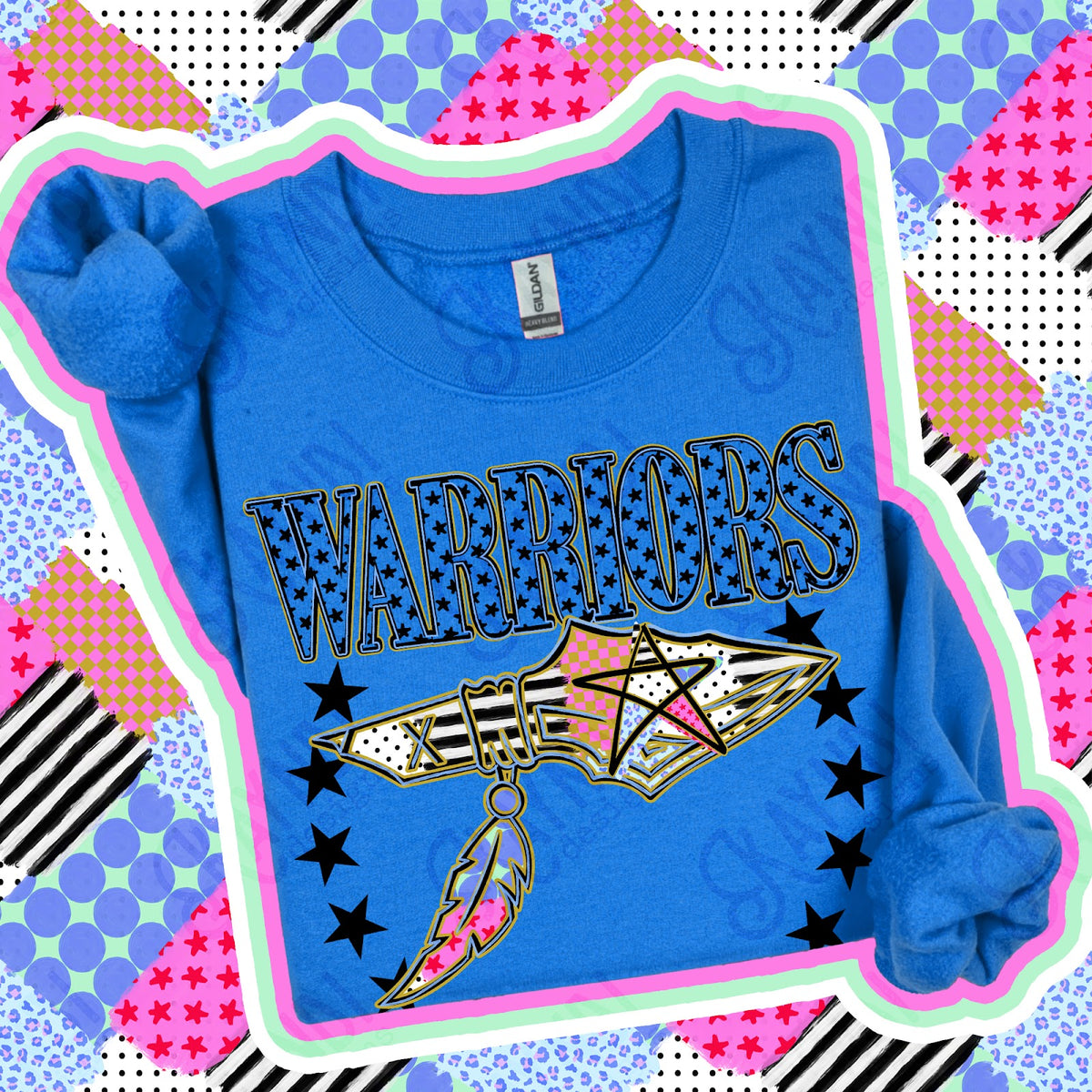 Patchwork Varisty Stars Warriors 3 Top