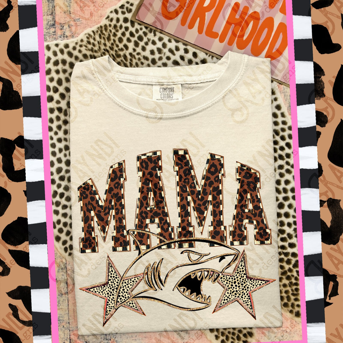 MAMA Sharks Top design mockup