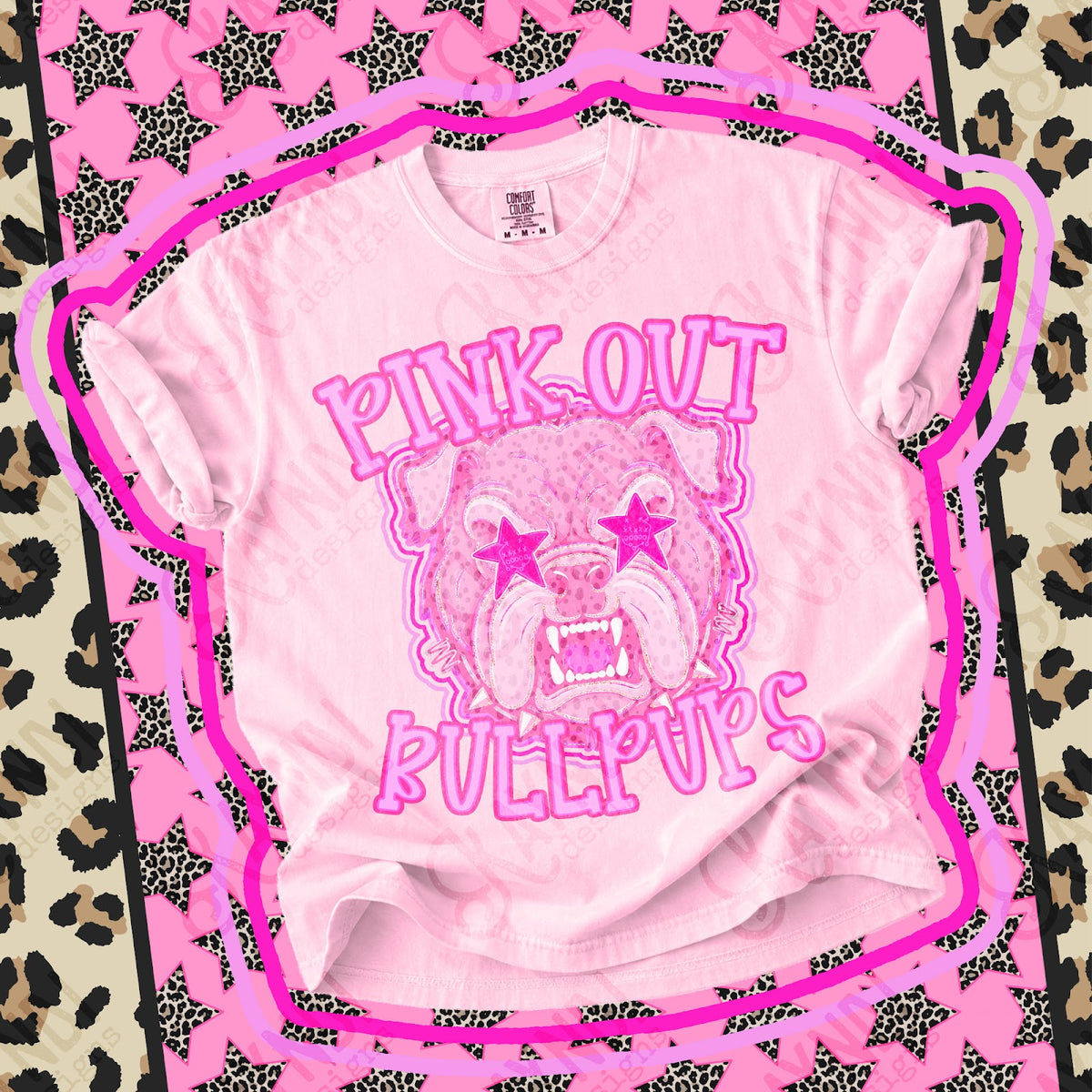 Pink Out Bullpups 2 Top design mockup