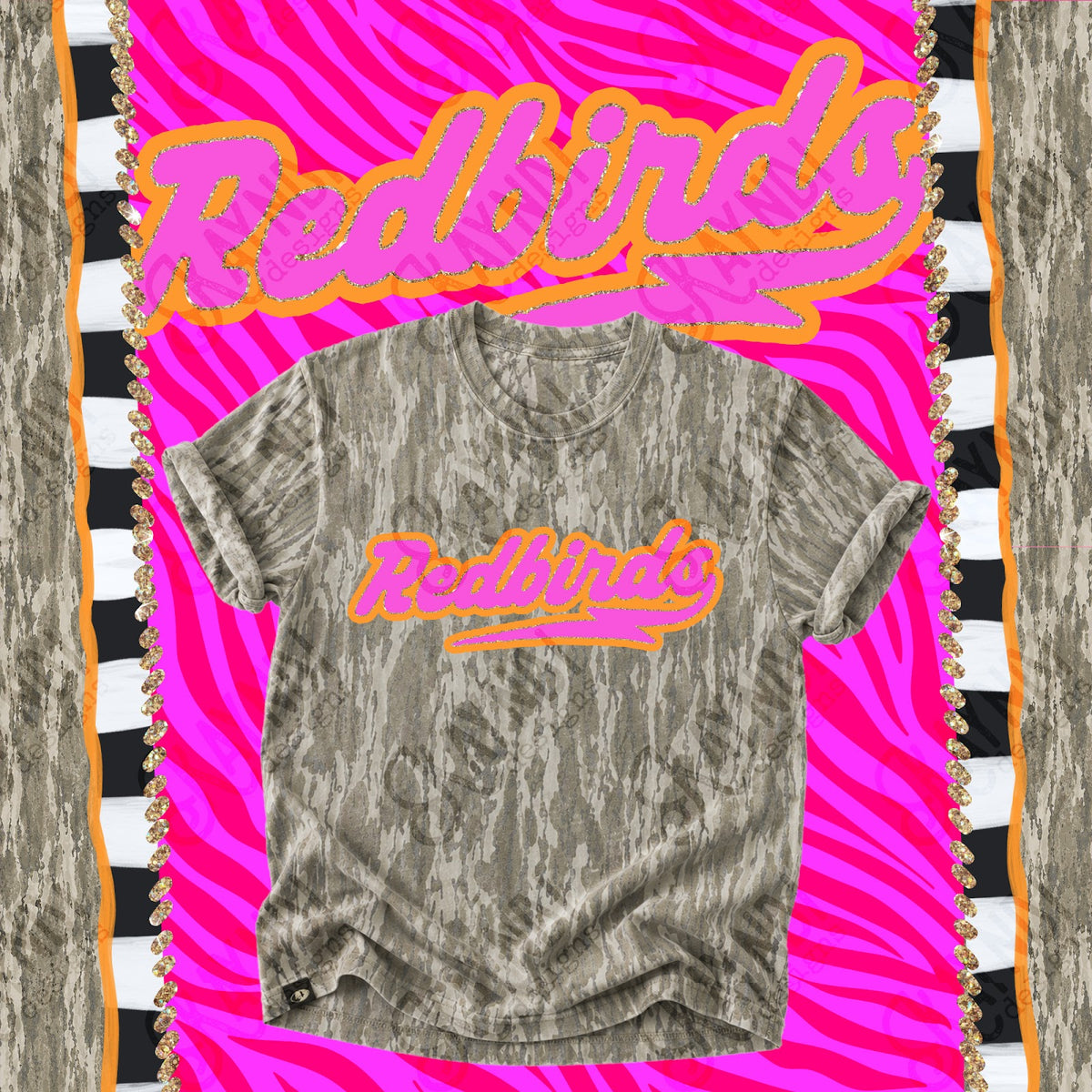 Prism Script Redbirds Top