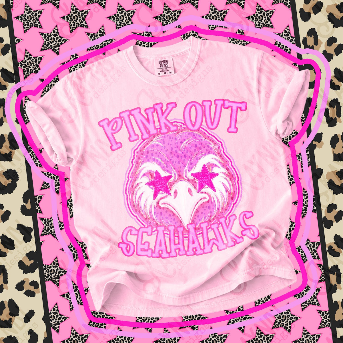 Pink Out Seahawks 2 Top design mockup