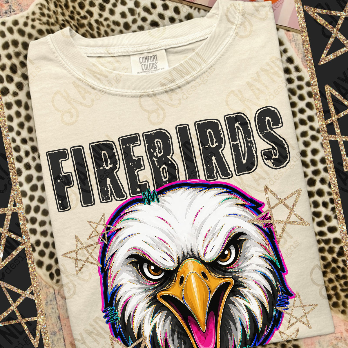 Grunge Varsity Firebirds Top