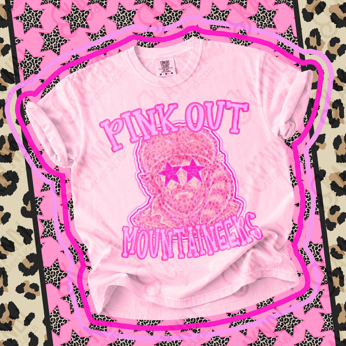 Pink Out Mountaineers 2 Top design mockup