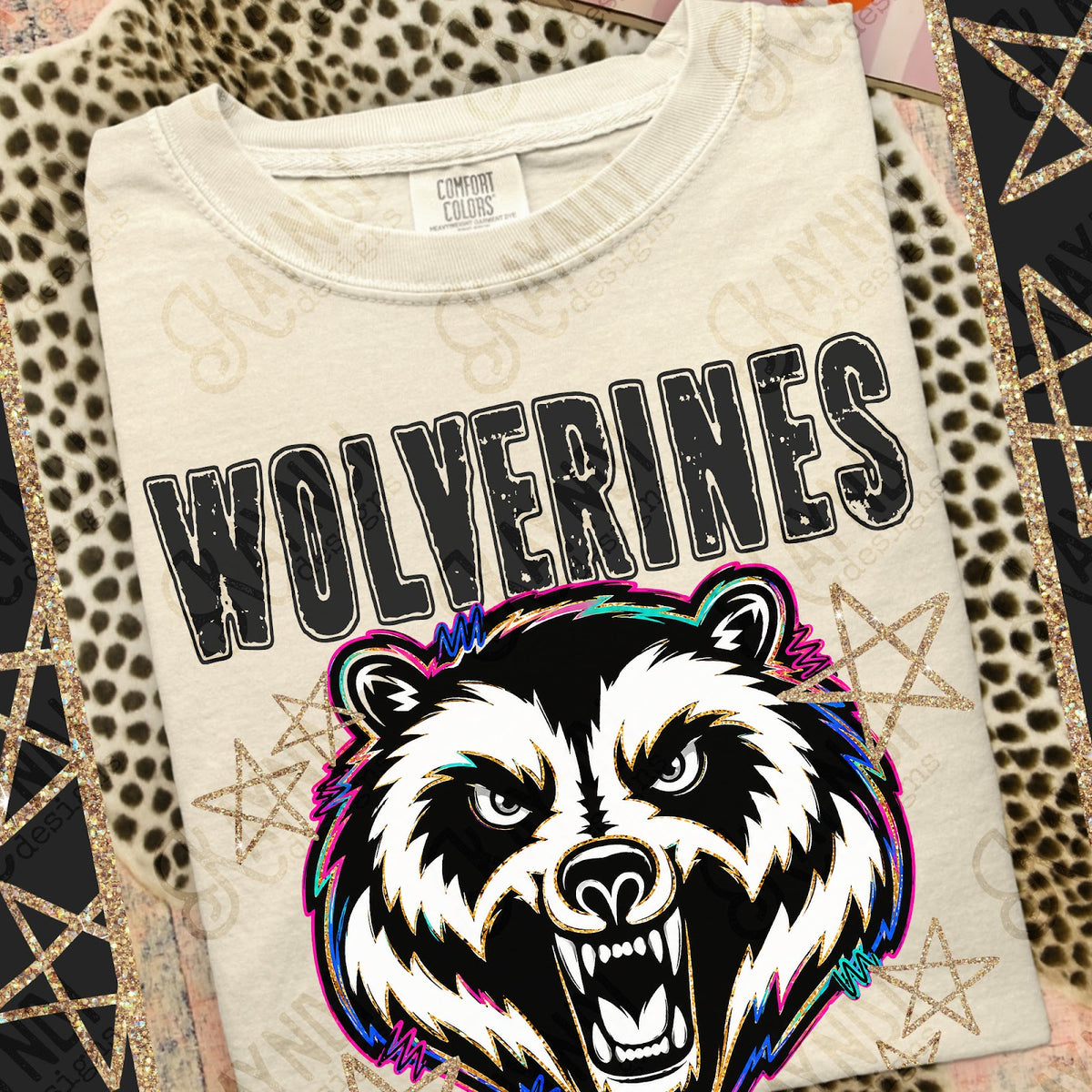 Grunge Varsity Wolverines Top