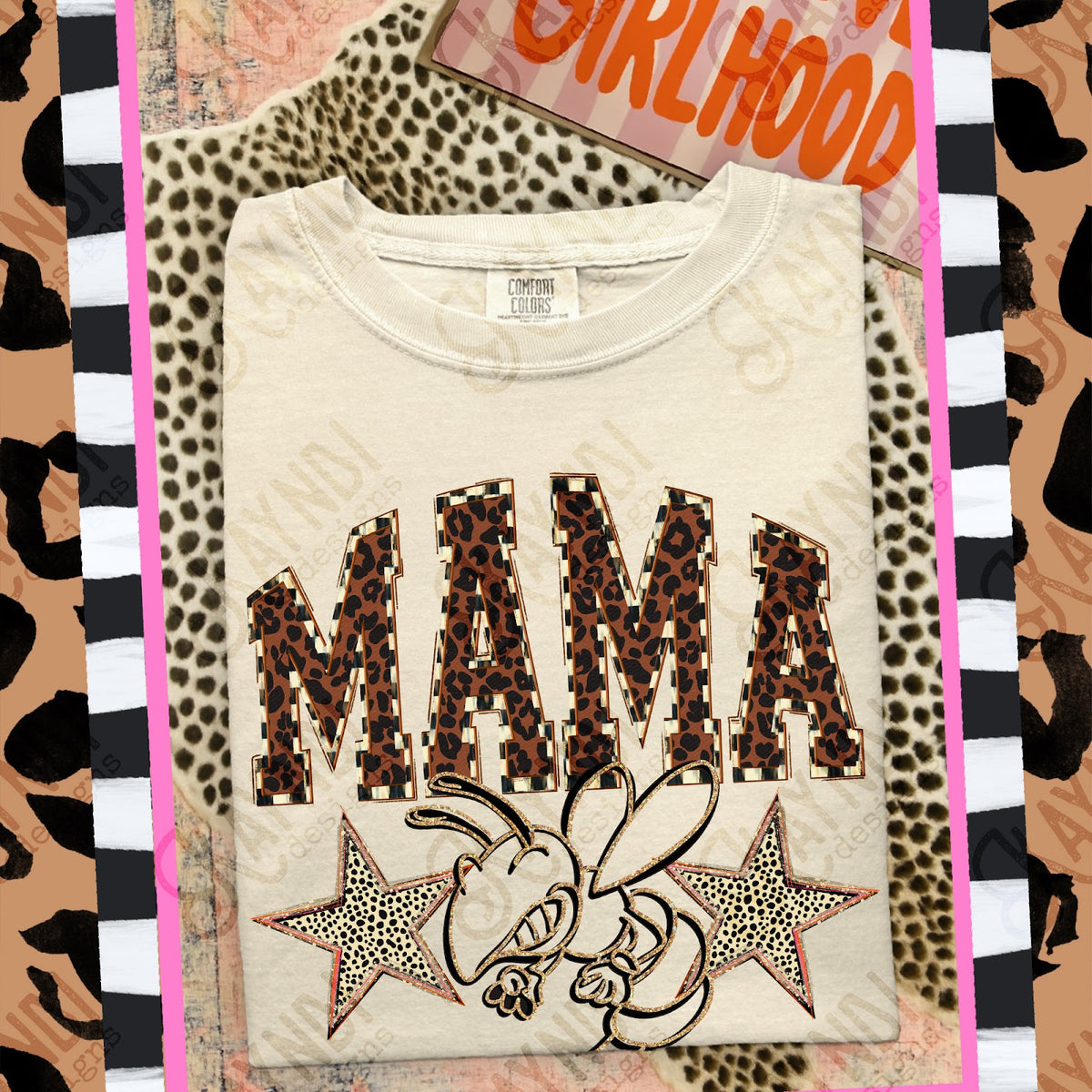 MAMA Hornets Top design mockup