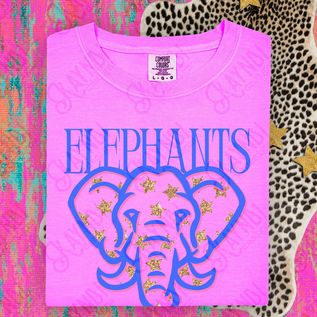 Glitter Star Mascots Elephants Top