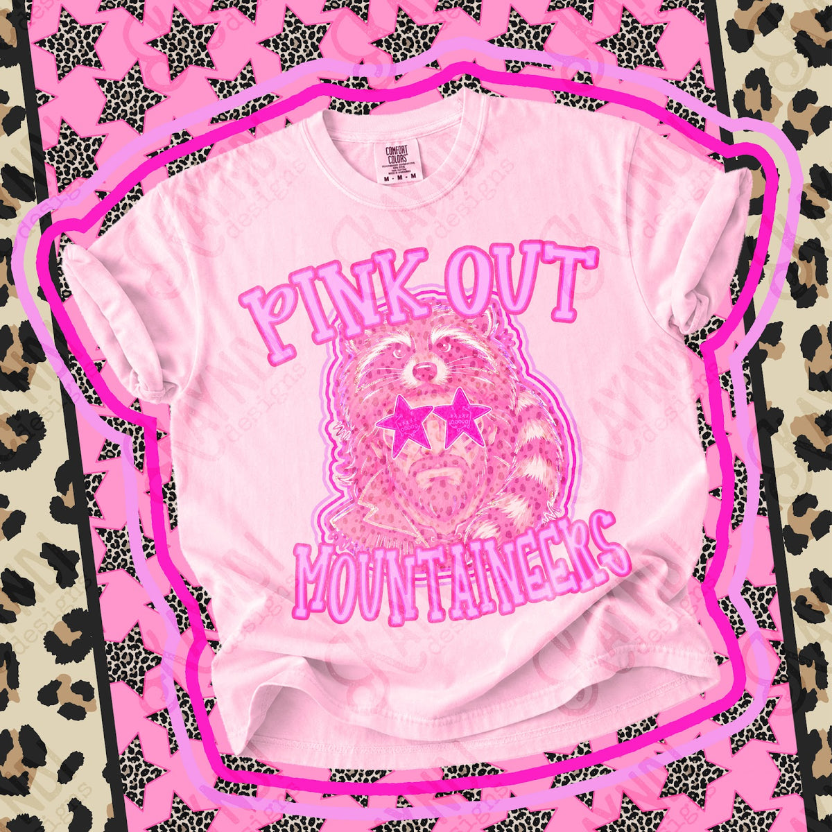 Pink Out Mountaineers Top design mockup