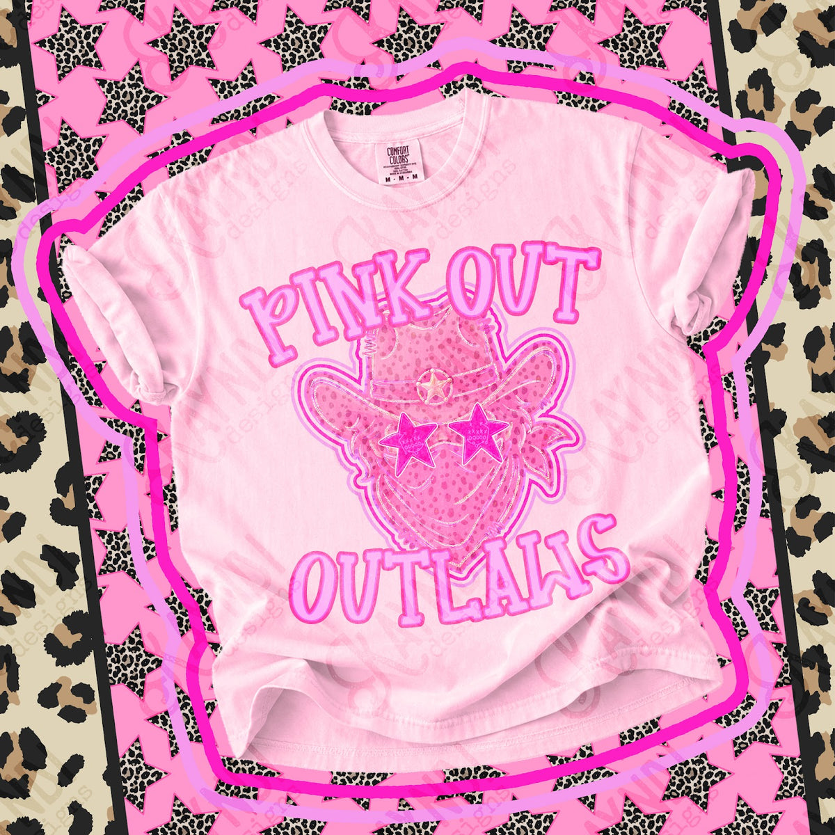 Pink Out Outlaws Top design mockup