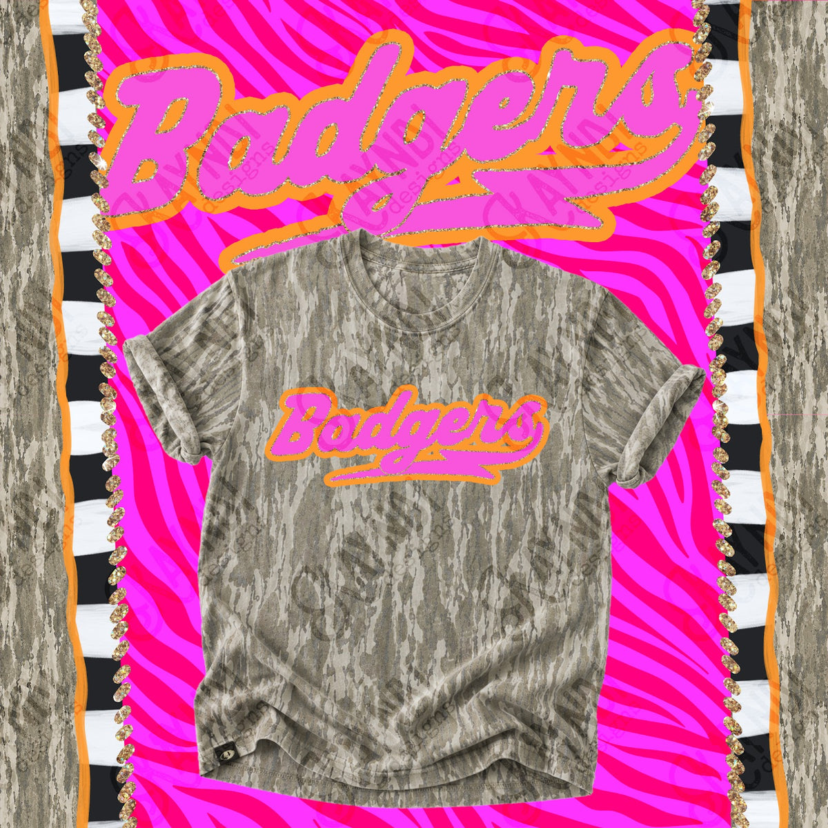 Prism Script Badgers Top