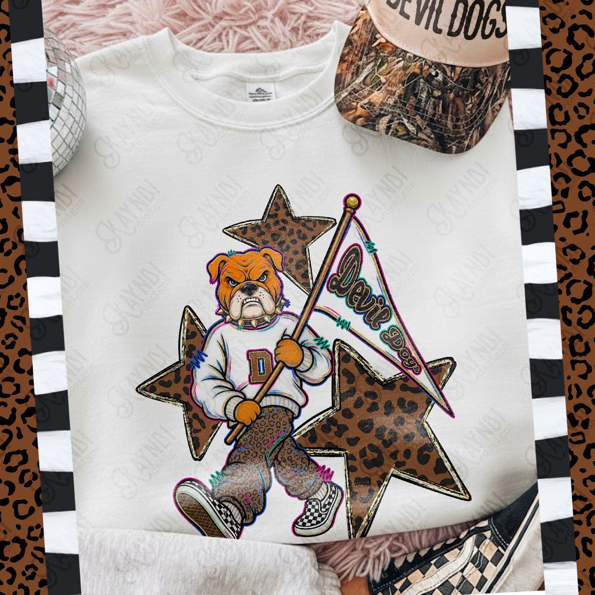 Leopard Sweats Devil Dogs Top