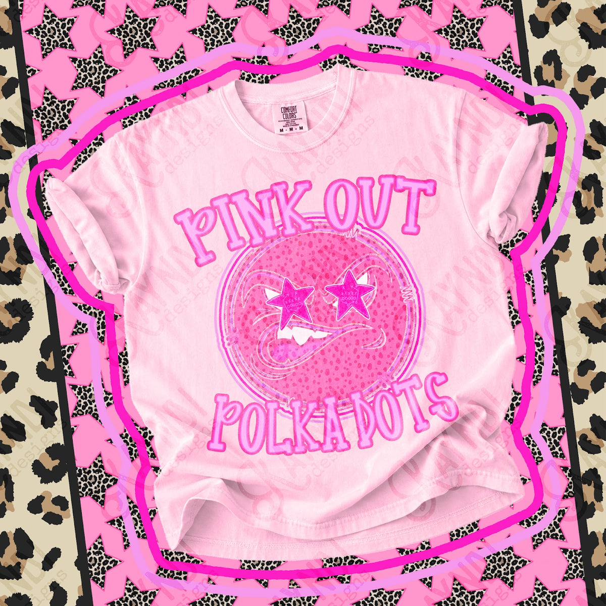 Pink Out Polka Dots Top design mockup